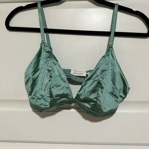 Auden Teal Satin Bralette